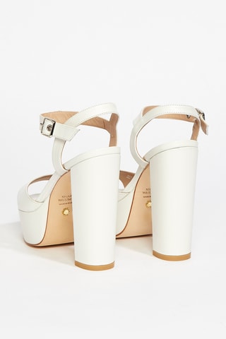 Sandales à talons en cuir de chèvre nubuck Ryder - Blanc