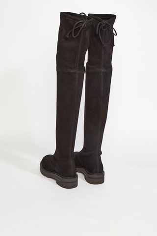 Cuissardes en cuir de chèvre nubuck Lowland - Noir