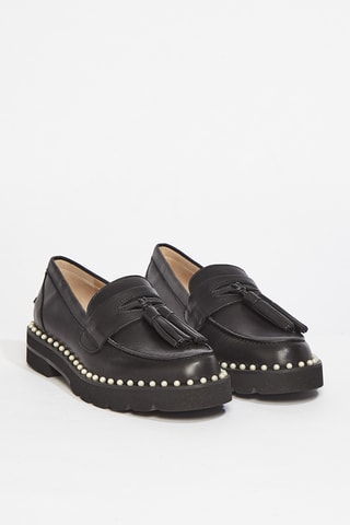 Mocassins en cuir de veau Mila - Noir