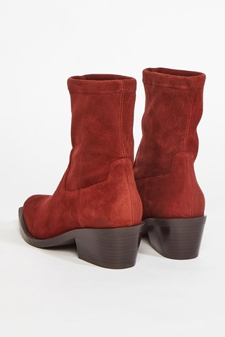 Bottines en cuir de chèvre Miley - Rouge brique