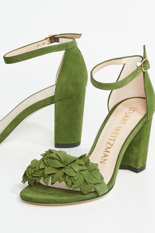 Sandales à talons en cuir de chèvre nubuck Simplelean - Vert