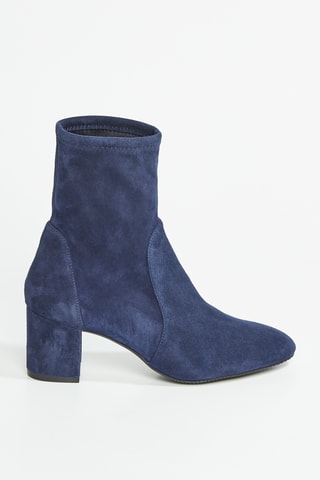 Bottines en cuir de chèvre nubuck Yuliana - Bleu foncé