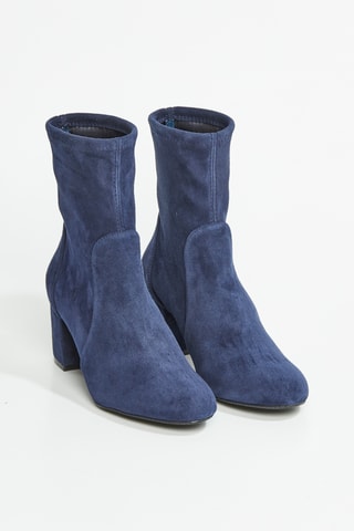 Bottines en cuir de chèvre nubuck Yuliana - Bleu foncé