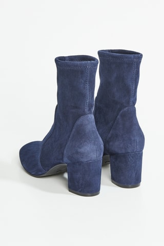 Bottines en cuir de chèvre nubuck Yuliana - Bleu foncé