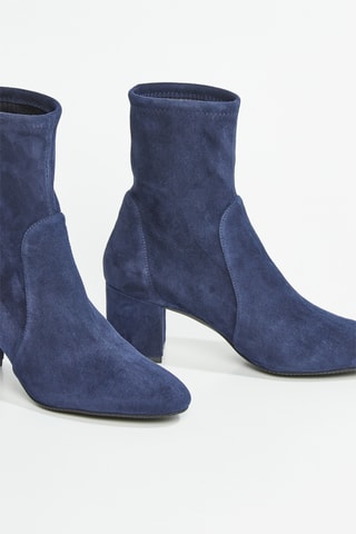 Bottines en cuir de chèvre nubuck Yuliana - Bleu foncé