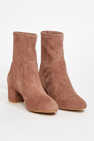 Bottines en cuir de chèvre nubuck Yuliana - Taupe