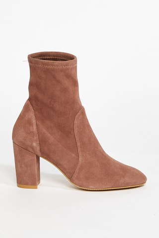 Bottines en cuir de chèvre nubuck Yuliana - Taupe