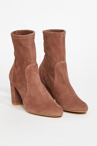 Bottines en cuir de chèvre nubuck Yuliana - Taupe