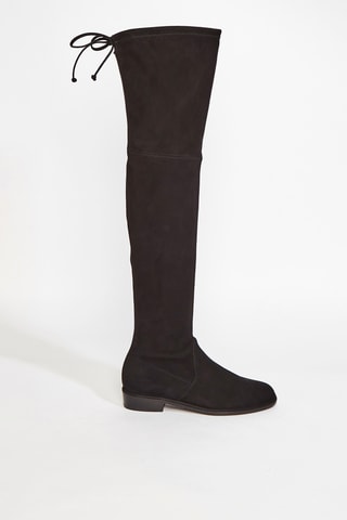 Cuissardes en cuir de chèvre nubuck Lowland - Noir