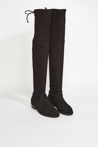 Cuissardes en cuir de chèvre nubuck Lowland - Noir