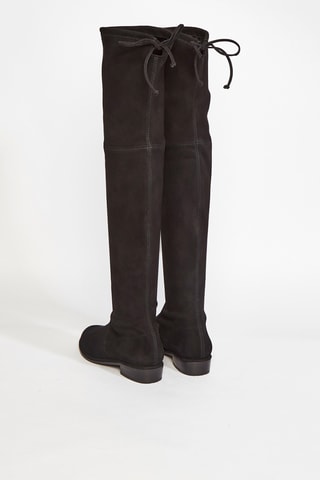 Cuissardes en cuir de chèvre nubuck Lowland - Noir