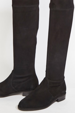 Cuissardes en cuir de chèvre nubuck Lowland - Noir