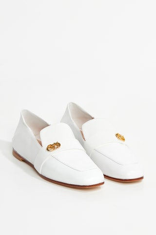 Mocassins en cuir d’agneau Wylie logo - Blanc