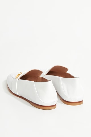 Mocassins en cuir d’agneau Wylie logo - Blanc