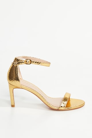 Sandales à talons en cuir de chèvre Nunaked - Doré