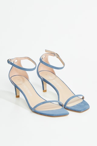 Sandales à talons en cuir de chèvre nubuck Nudistcurve - Bleu clair