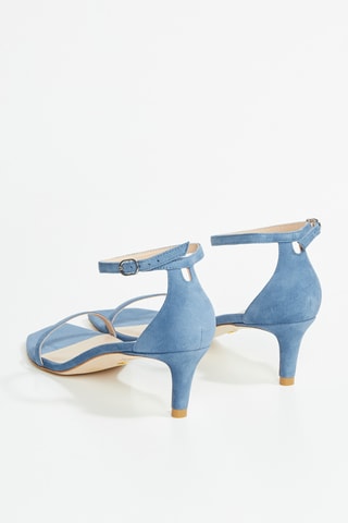 Sandales à talons en cuir de chèvre nubuck Nudistcurve - Bleu clair