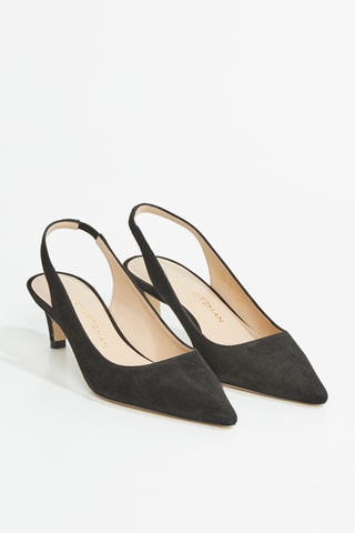 Escarpins en cuir de chèvre nubuck Stuart - Noir