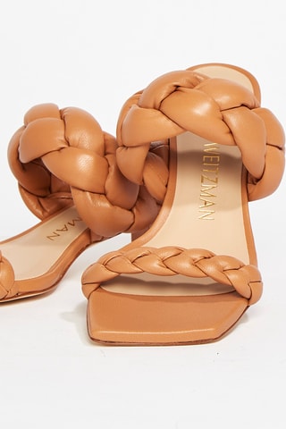 Mules à talons en cuir d’agneau Playa - Camel