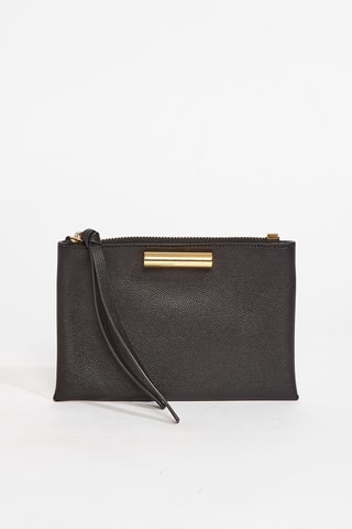 Pochette en cuir Evie - Noir