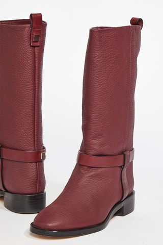 Bottes en cuir Casey - Bordeaux