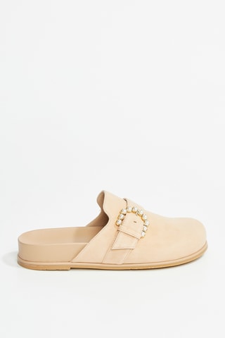 Sabots en cuir de chèvre Piper - Beige