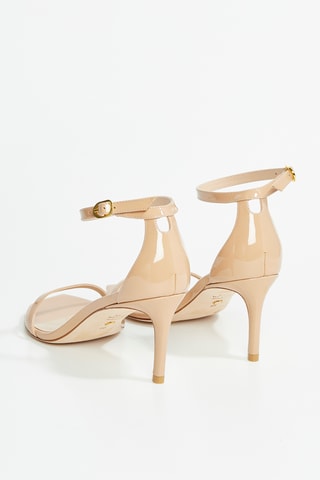 Sandales à talons en cuir de veau verni Nudistcurve - Nude