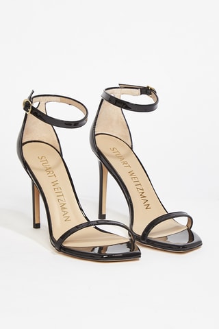 Sandales à talons en cuir de veau verni Nudistcurve - Noir