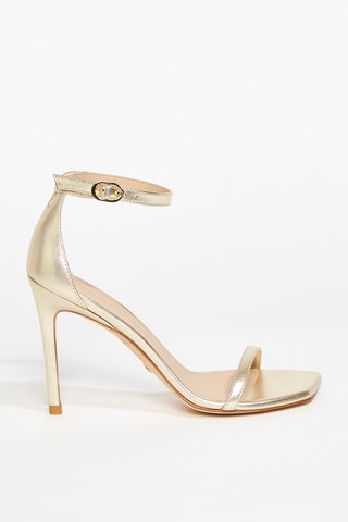 Sandales à talons en cuir de chèvre Nudistcurve - Doré