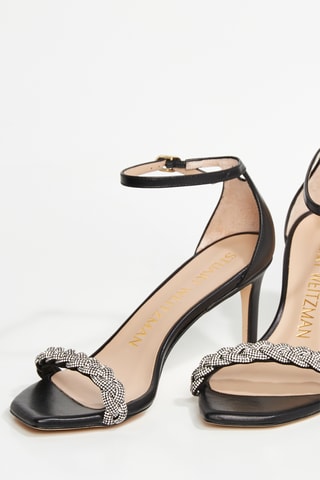 Sandales à talons en cuir d’agneau Nudistcurve - Noir