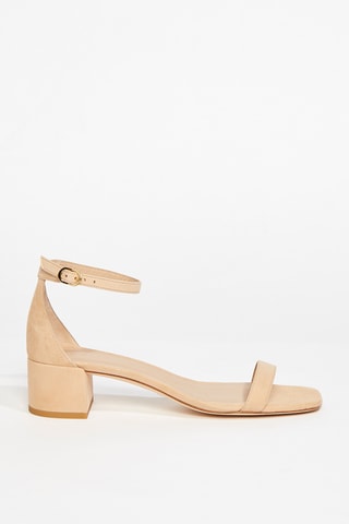 Sandales à talons en cuir de chèvre Nudistcurve - Nude