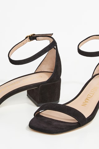 Sandales à talons en cuir de chèvre Nudistcurve - Noir