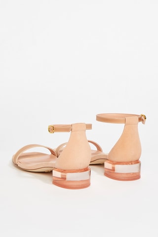 Sandales à talons en cuir de chèvre Lucite - Beige