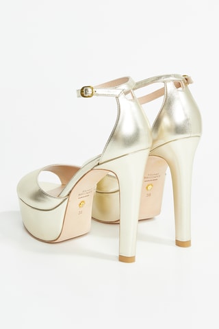 Sandales à talons en cuir de chèvre Discoplatform - Doré