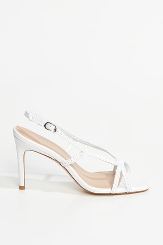 Sandales à talons en cuir de chèvre Sanda - Blanc