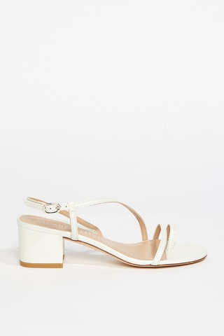 Sandales à talons en cuir de veau Soirée Sleek - Blanc