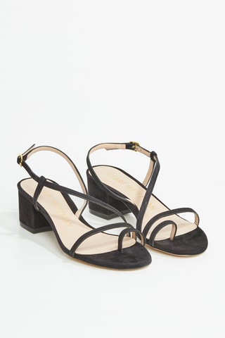 Sandales à talons en cuir de chèvre nubuck Soiree - Noir