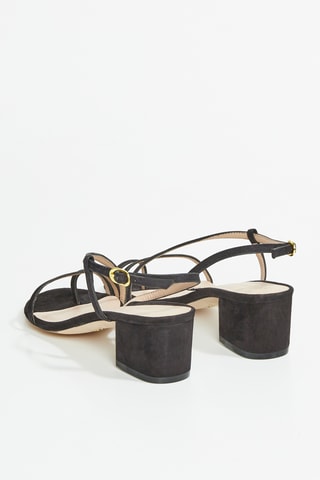 Sandales à talons en cuir de chèvre nubuck Soiree - Noir