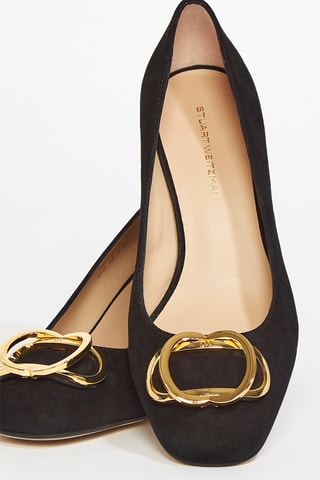 Escarpins en cuir de chèvre nubuck Anicia - Noir