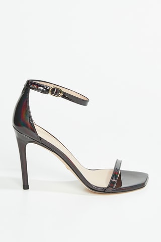 Sandales à talons en cuir de chèvre verni Nudistcurve - Noir