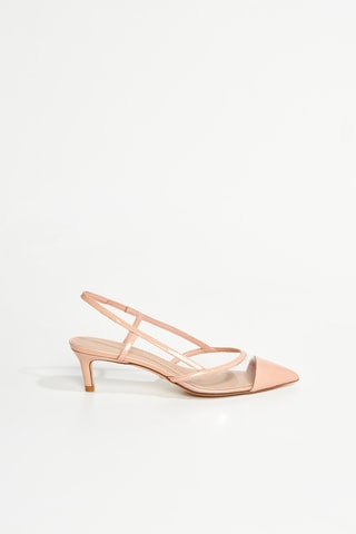 Escarpins en cuir de veau verni Mondrian - Rose poudré