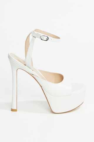 Sandales à talons en cuir de veau Tia Hollywood - Blanc