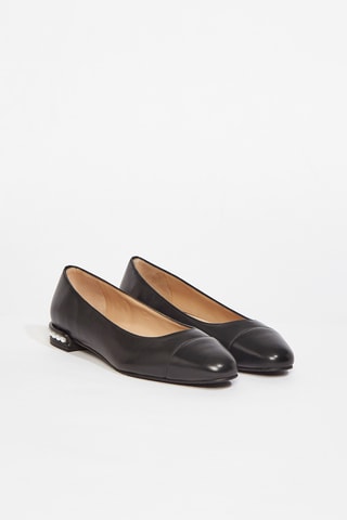 Ballerines en cuir d’agneau Pearl - Noir