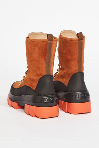 Bottines en cuir de chèvre nubuck Noho - Camel et noir