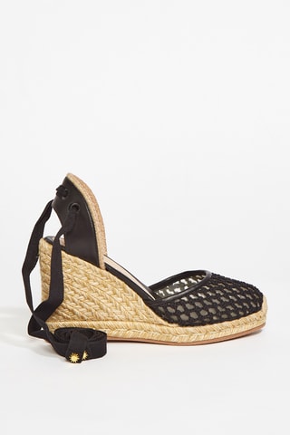 Sandales compensées en cuir Marguerita - Noir