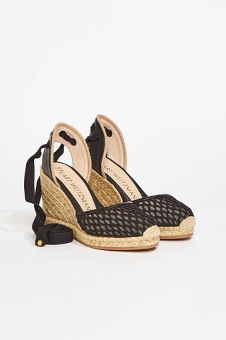 Sandales compensées en cuir Marguerita - Noir