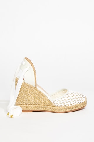 Espadrilles compensées en cuir de veau Marguerita - Blanc