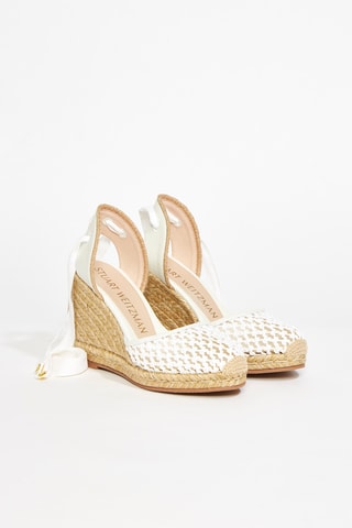 Espadrilles compensées en cuir de veau Marguerita - Blanc