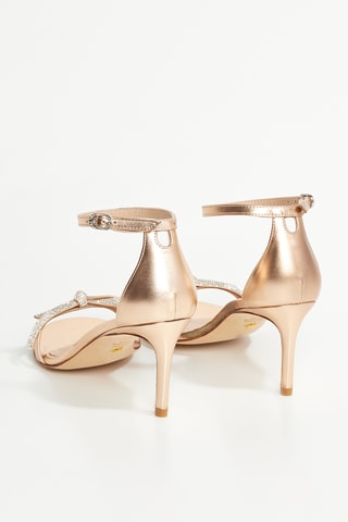 Sandales à talons en cuir de chèvre Nudist - Doré