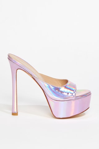 Mules à talons en cuir de chèvre Tia Hollywood - Mauve